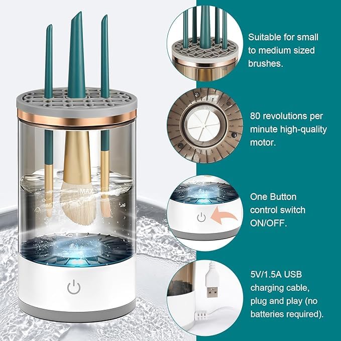 Electric Cosmetic Makeup Brush Cleaning Tool